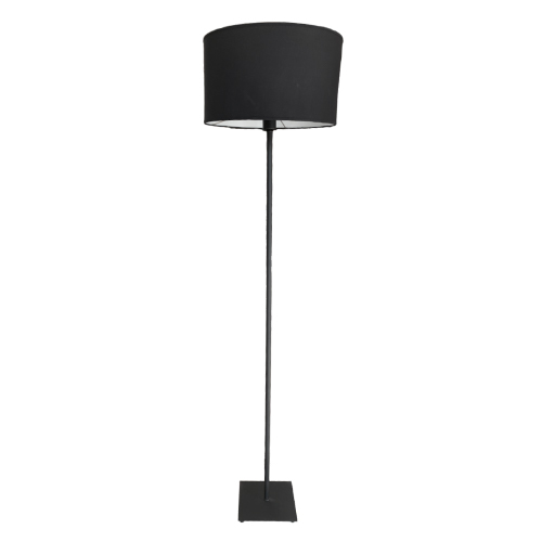Lamp de pie negra 1 luz E27 y altura de 1,40mts con pantalla 45x25cm negra